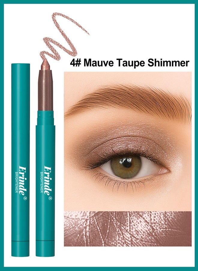 Erinde Eyeshadow Stick, Eye Brightener Stick, Shimmer Creamy Eye Shadow Makeup, Waterproof Long Lasting Glitter Highlighter Eye Liner Pencil, 04 Mauve Taupe - Image 2